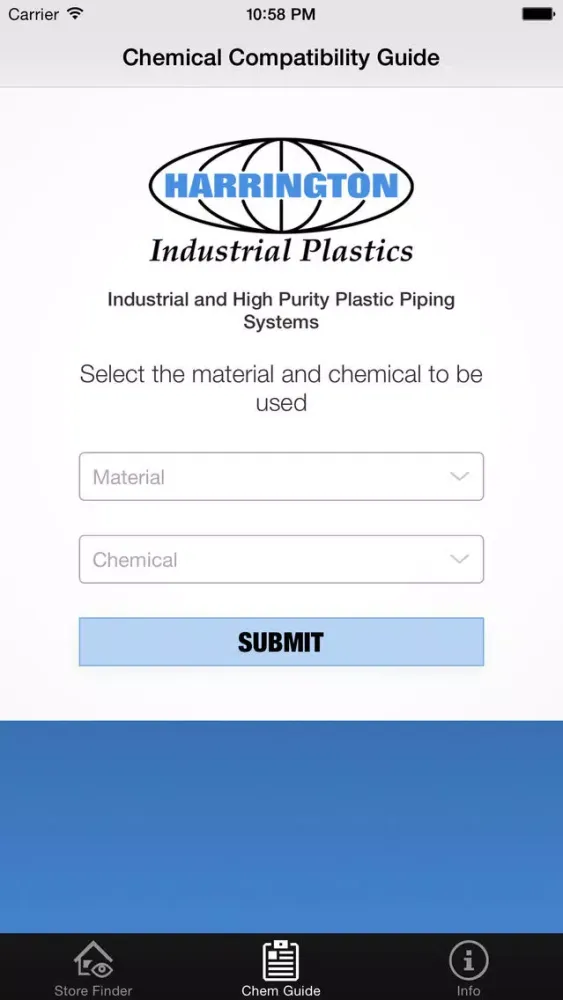 Скриншоты Harrington Chemical Guide for Piping Systems