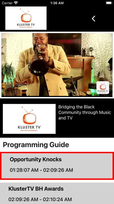 Tangkapan layar KlusterTV