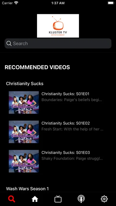 Tangkapan layar KlusterTV