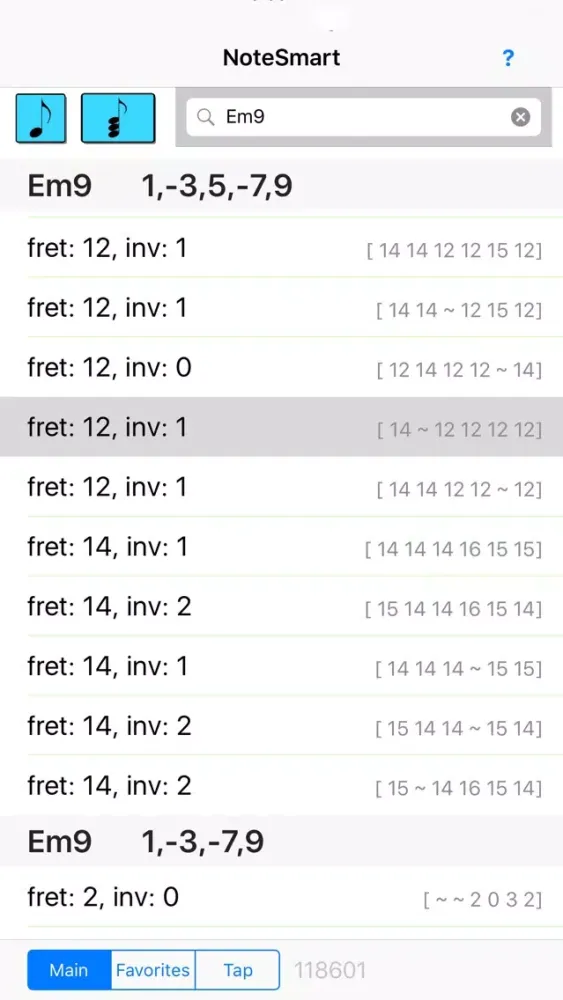 NoteSmart, 118,000 Guitar Chords 스크린샷
