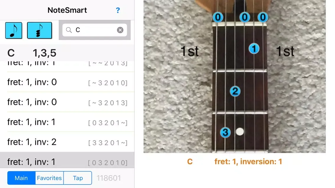 NoteSmart, 118,000 Guitar Chords 스크린샷