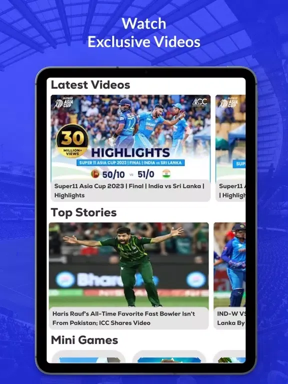 PTV: Live Cricket Sports HD iPad  스크린샷
