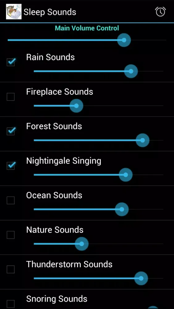 Tangkapan skrin Sleep Sounds