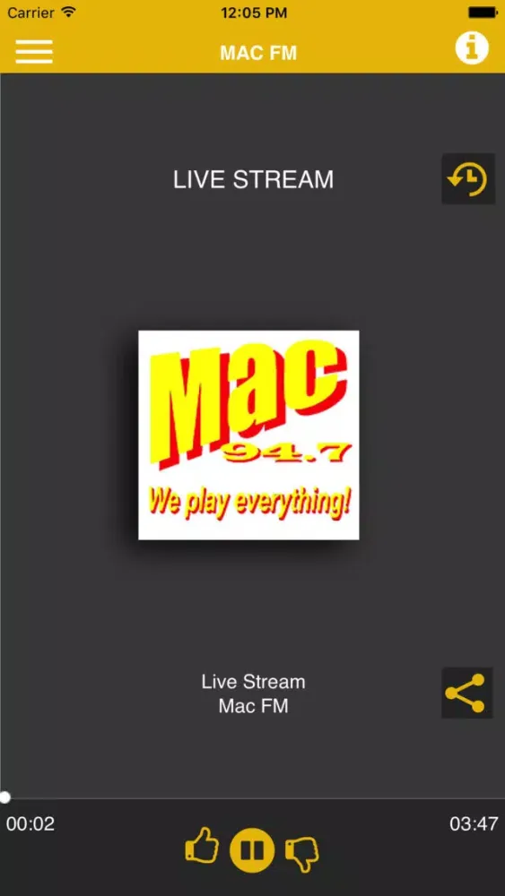 Tangkapan layar MAC FM KMCN