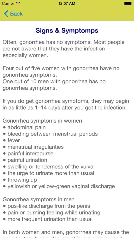 Sexually Transmitted Diseases Free سکرین شاٹس