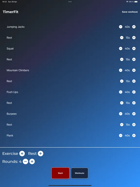 TimerFit - Workout Planner iPad  Ekran Görüntüleri