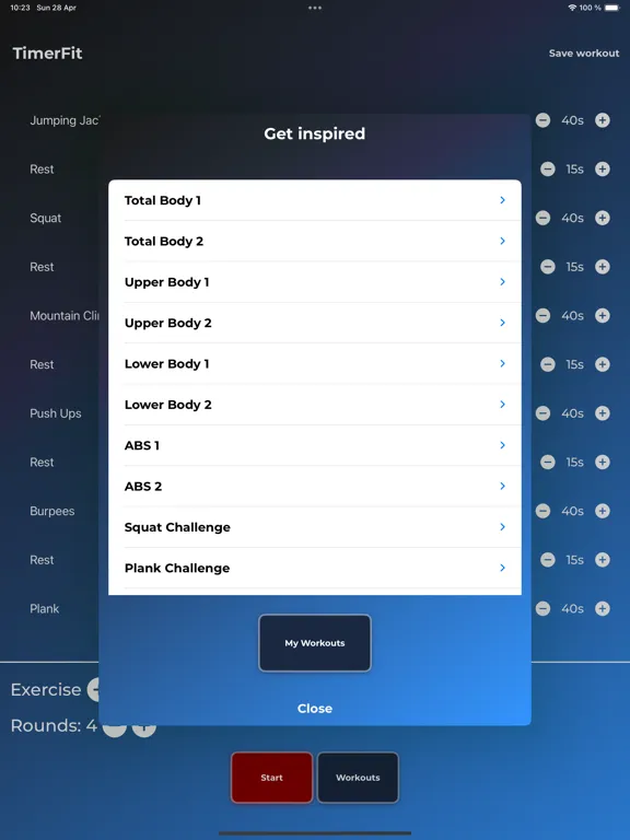 TimerFit - Workout Planner iPad  Ekran Görüntüleri