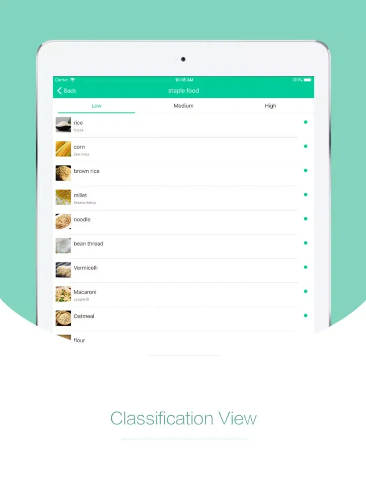 Tangkapan skrin No Gout-Real time purine query iPad 