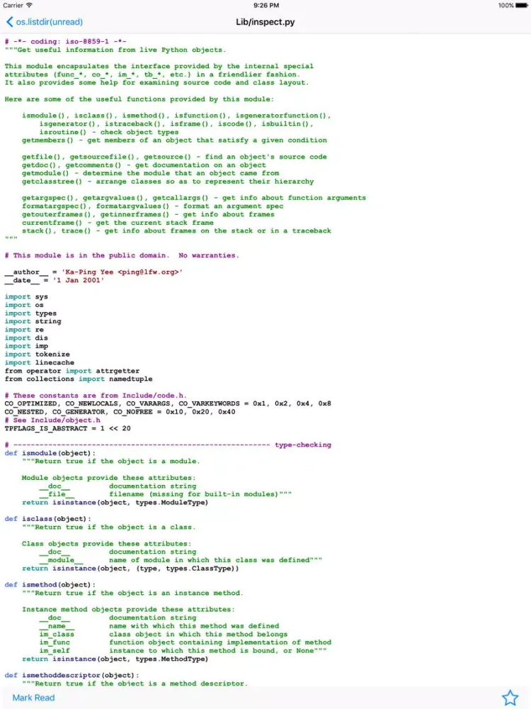 Python Code Samples iPad 应用截图