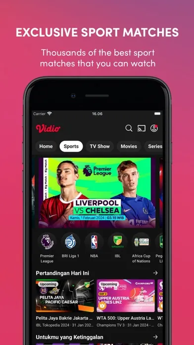 Zrzuty ekranu Vidio: Sports, Movies, Series