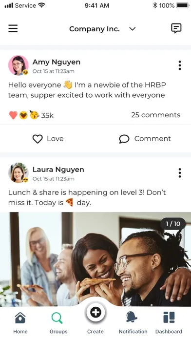 Captures d'écran de Sprynkl: Co-worker Social App