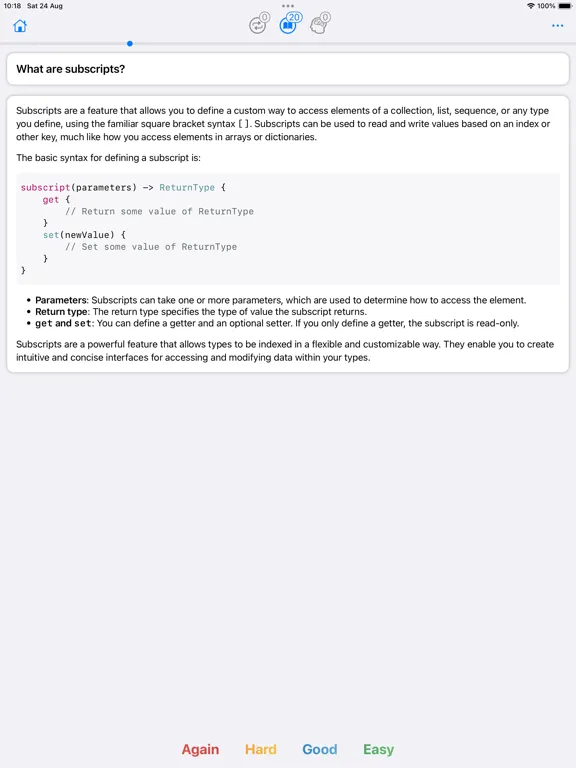 Zrzuty ekranu Programming Flashcards iPad 