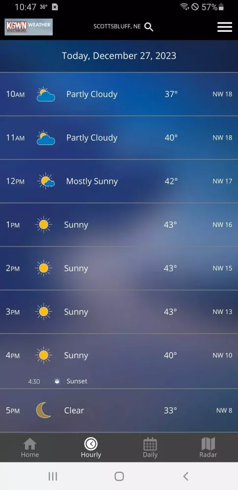 Ảnh chụp màn hình của KGWN Scottsbluff Weather