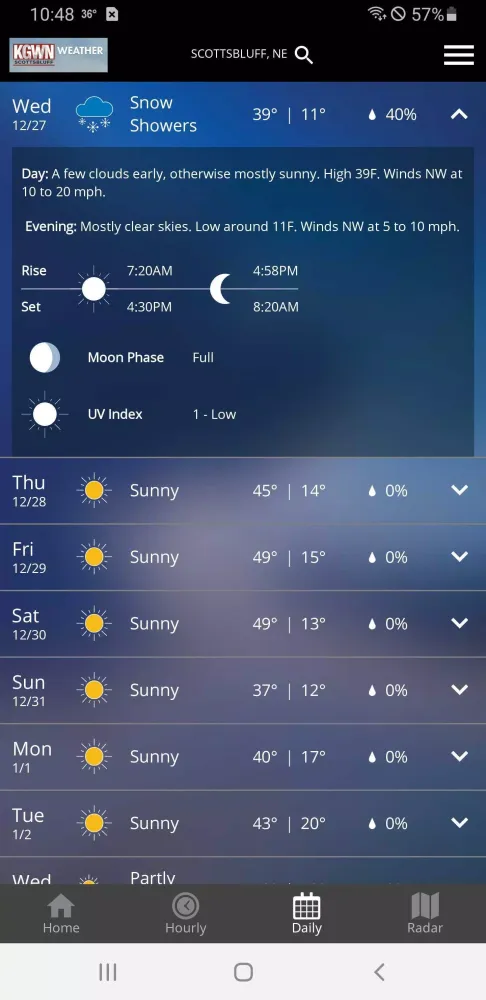 Ảnh chụp màn hình của KGWN Scottsbluff Weather