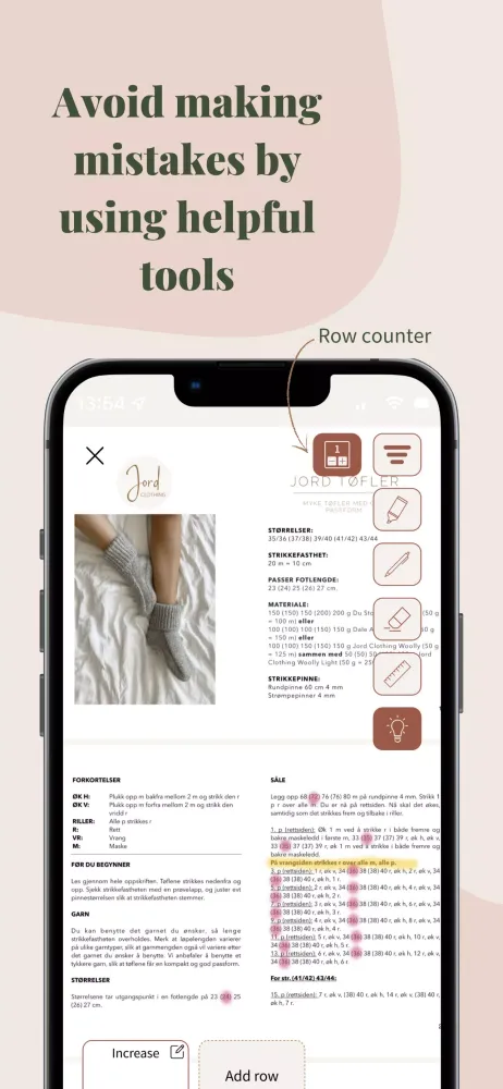 Knitandnote: Knitting app Screenshots