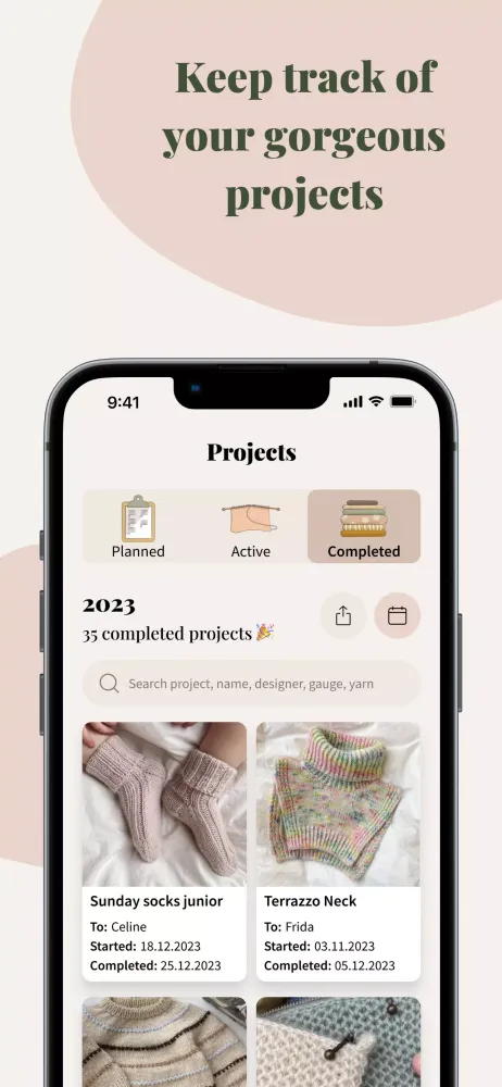Knitandnote: Knitting app Screenshots