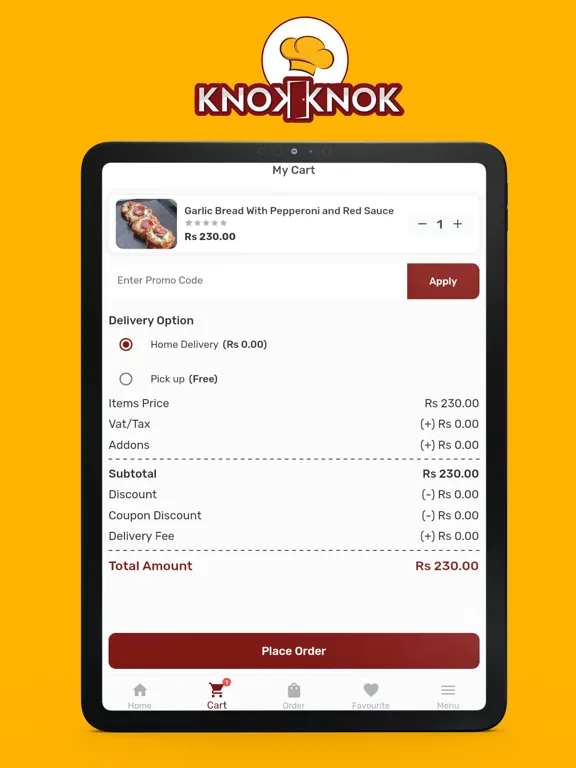 KNOK KNOK - Food Delivery iPad 应用截图