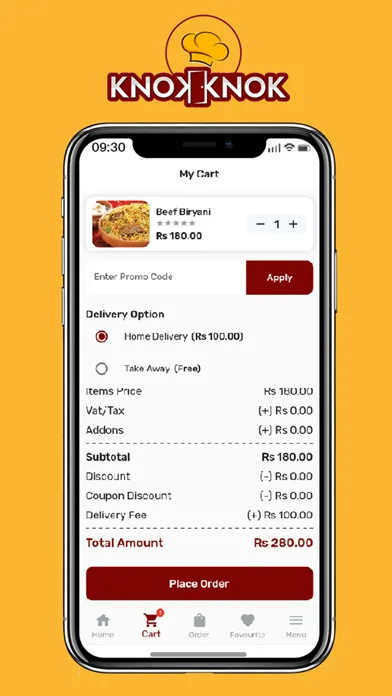 KNOK KNOK - Food Delivery应用截图
