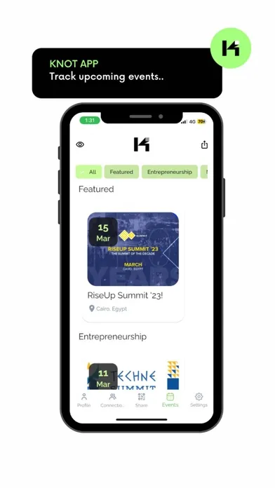 Knot - Digital Business Card Screenshots