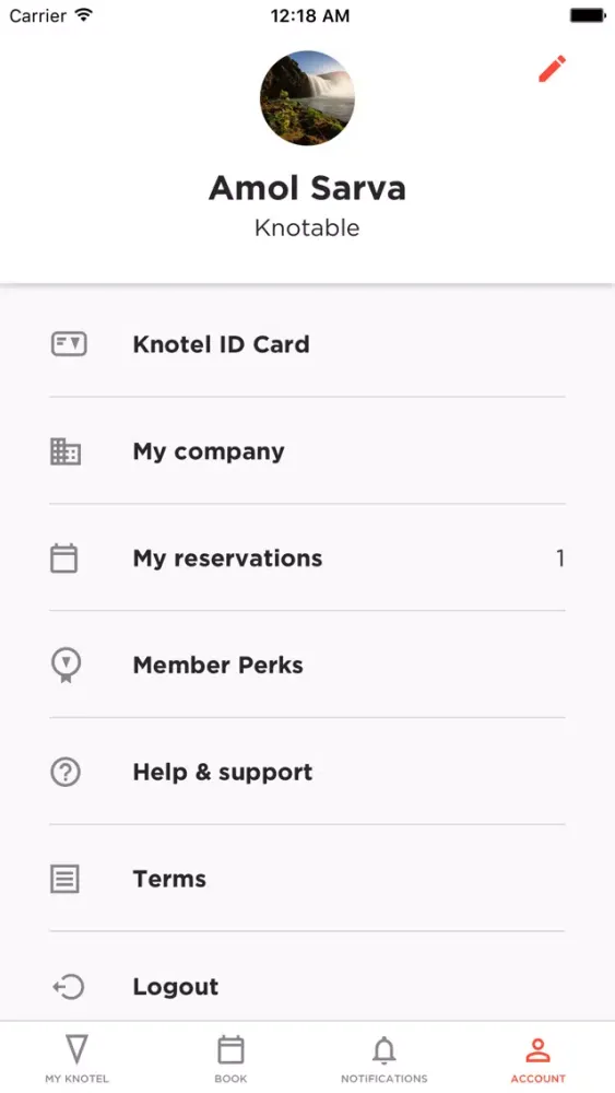 Ảnh chụp màn hình của Knotel