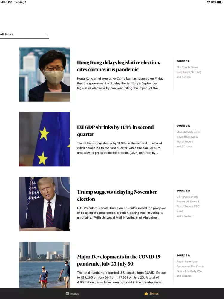 Capturas de tela do Knowhere News iPad 