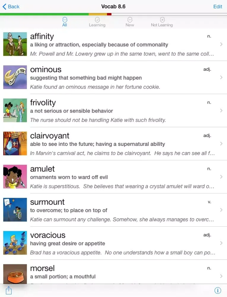 Knowji Vocab 8 Audio Visual Vocabulary Flashcards with Spaced Repetition iPad  スクリーンショット