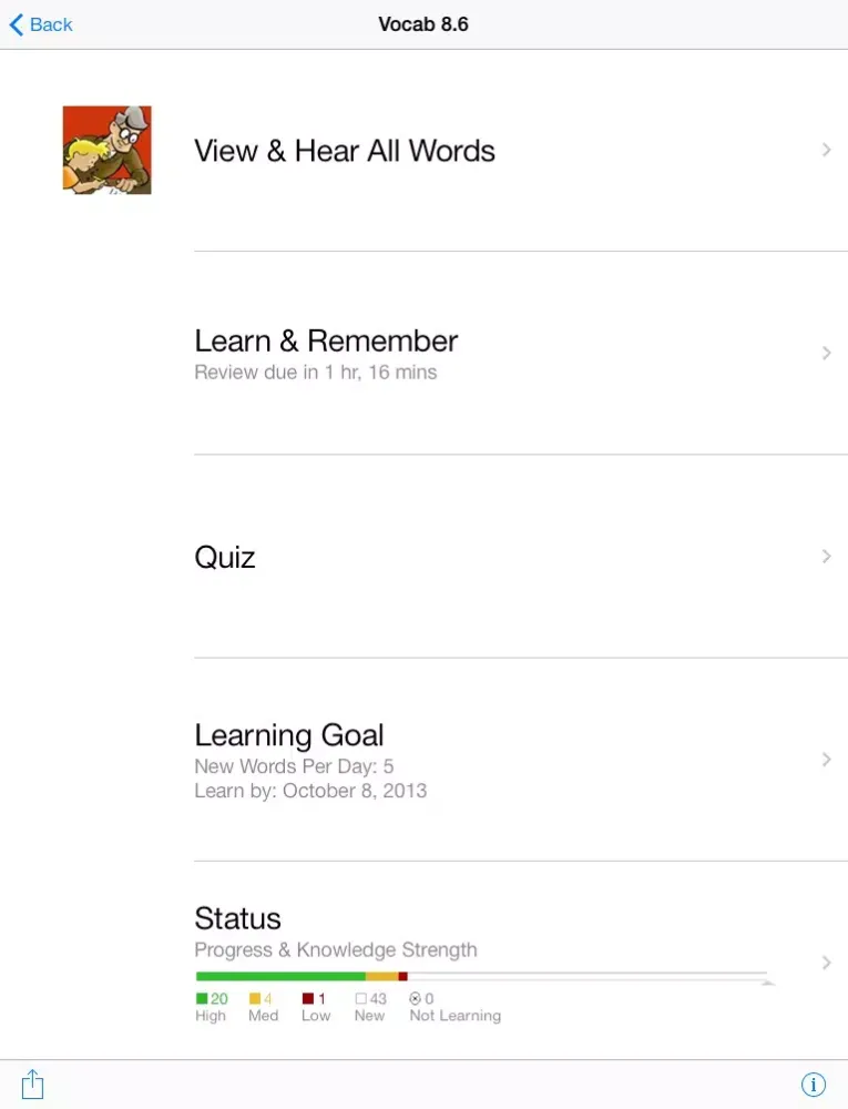 Knowji Vocab 8 Audio Visual Vocabulary Flashcards with Spaced Repetition iPad  スクリーンショット