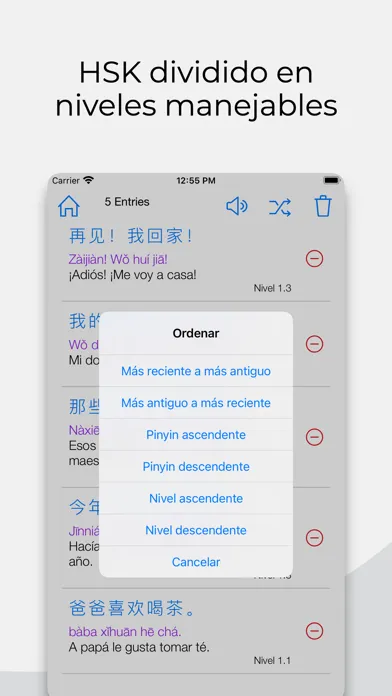 Screenshot di Aprender Chino: Frases