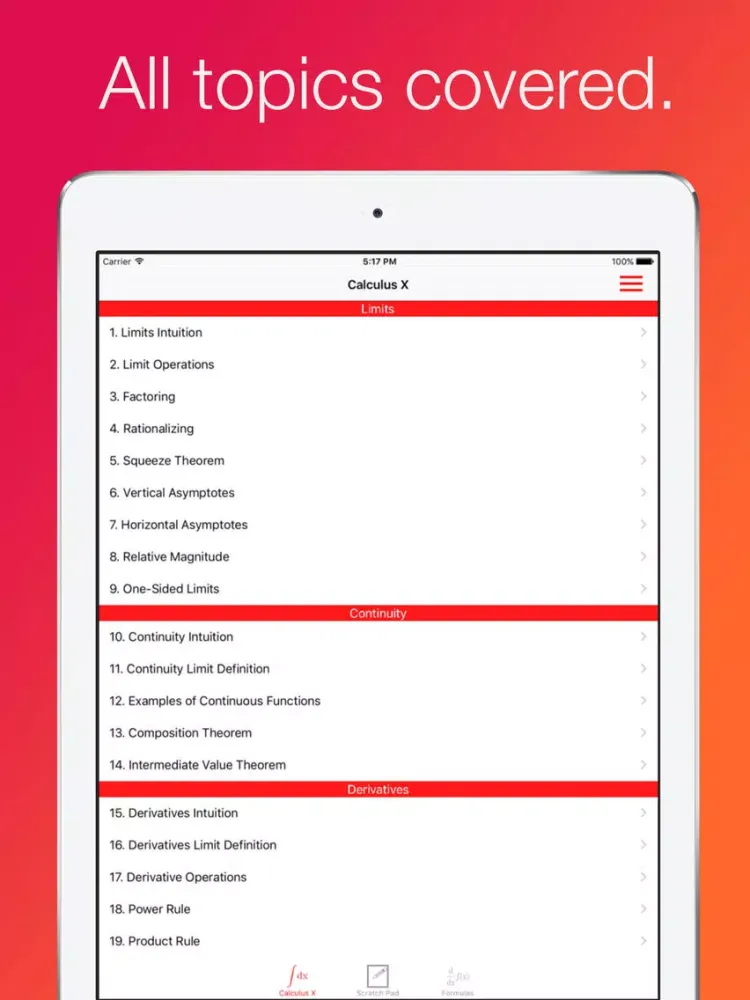 Calculus X: College and AP Calc Test Prep and Tools iPad 应用截图