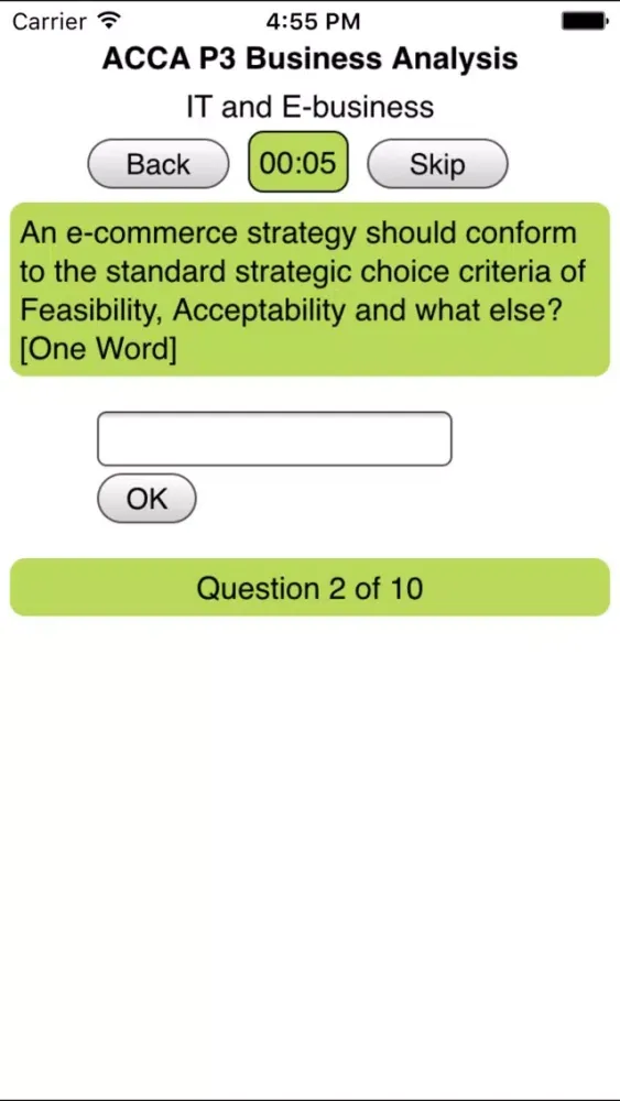 Tangkapan skrin ACCA P3 Business Analysis