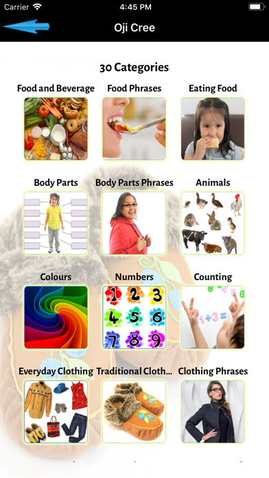 Ảnh chụp màn hình của KOBE Learn Oji-Cree