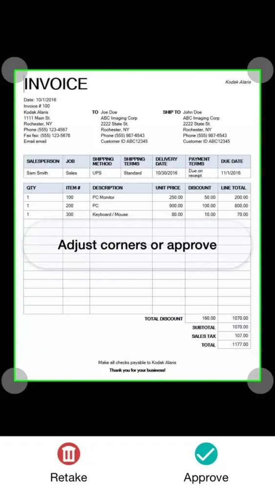 Screenshot di Kodak Info Input Express