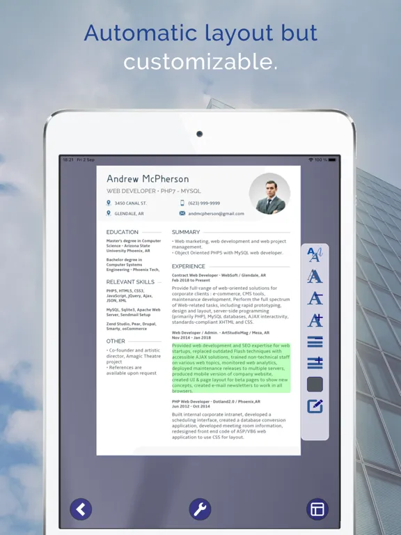 Your best resume with giga-cv iPad  Ekran Görüntüleri