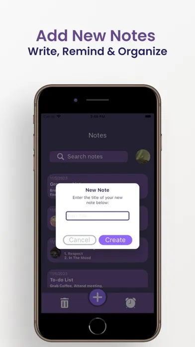 Zrzuty ekranu Note 2 Self: Set Note Reminder