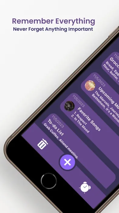 Zrzuty ekranu Note 2 Self: Set Note Reminder