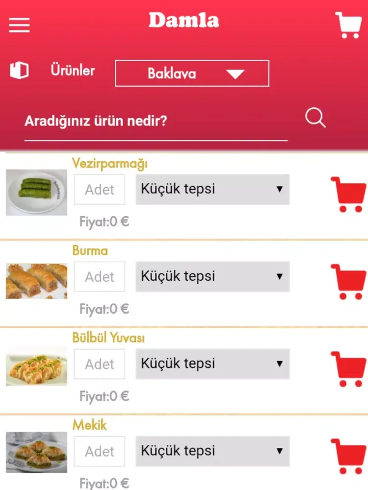 Captures d'écran de Damla Baklava iPad 
