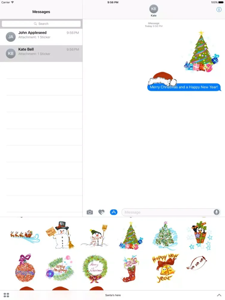 Santa's here sticker pack iPad 应用截图