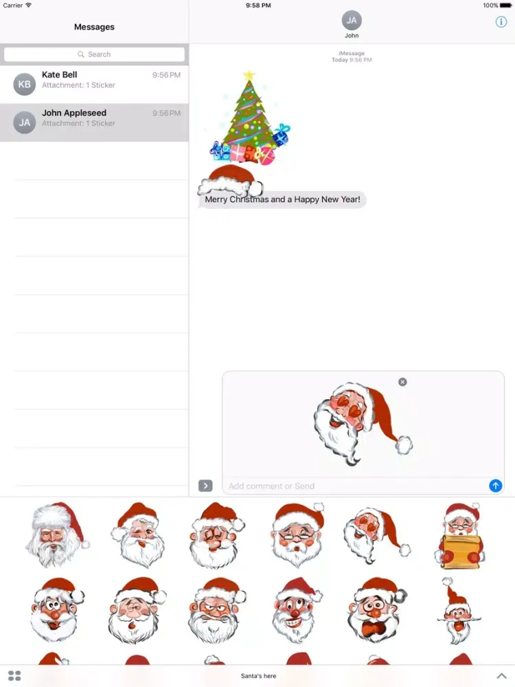 Santa's here sticker pack iPad 应用截图
