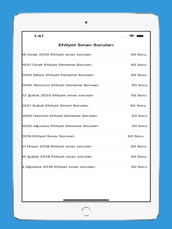 Tangkapan skrin Güncel Ehliyet Sınav Soruları iPad 