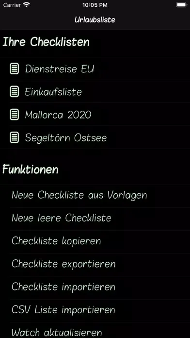 Tangkapan layar Urlaubsliste