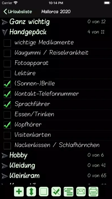 Tangkapan layar Urlaubsliste