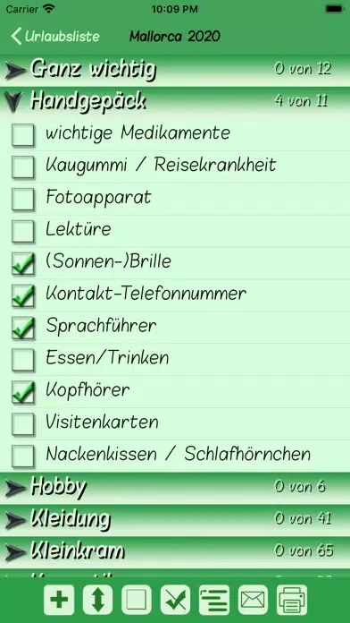 Tangkapan layar Urlaubsliste