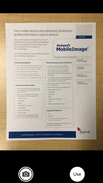 MobileImage Capture SDK Screenshots