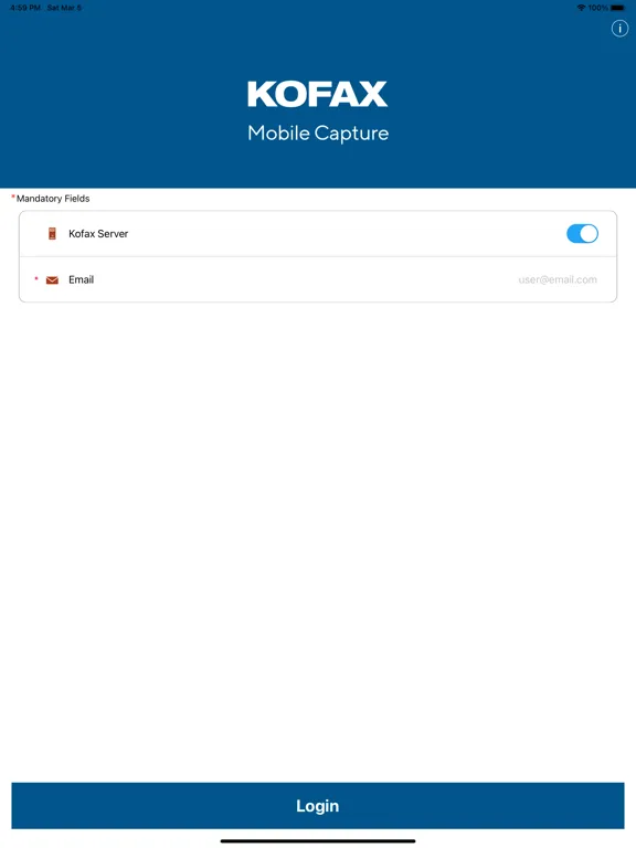 Kofax Mobile Capture™ iPad  Ekran Görüntüleri