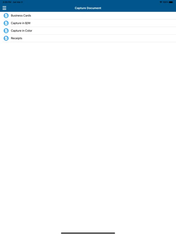 Kofax Mobile Capture™ iPad  Ekran Görüntüleri