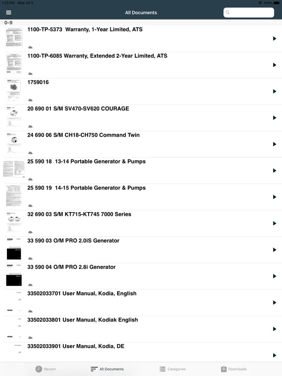 Kohler Power Service Files iPad  Ekran Görüntüleri