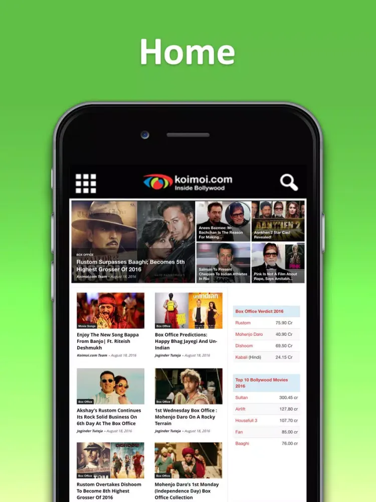 Tangkapan layar Bollywood Box Office iPad 