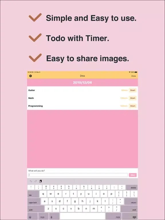 Drea - The simplest Todo app iPad 应用截图
