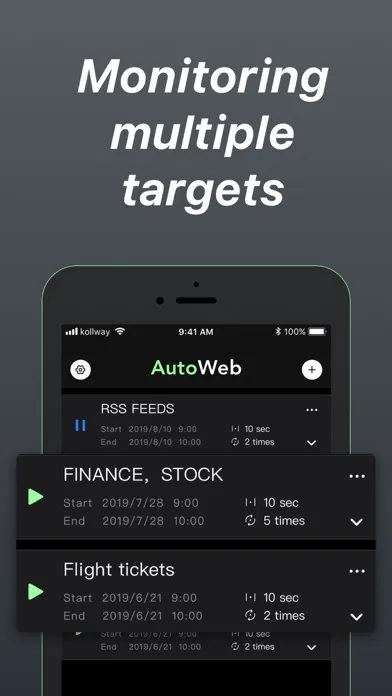 AutoWeb - Website Monitor Screenshots