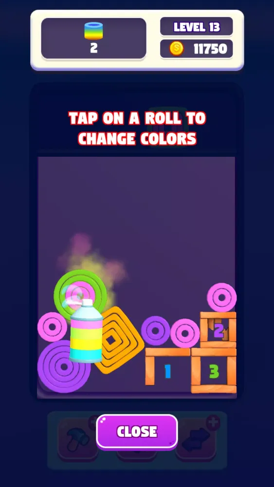 Tangkapan layar Roll Sort